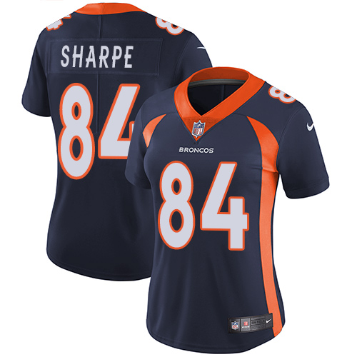 Nike Broncos #84 Shannon Sharpe Blue Alternate Women's Stitched NFL Vapor Untouchable Limited Jersey - Click Image to Close